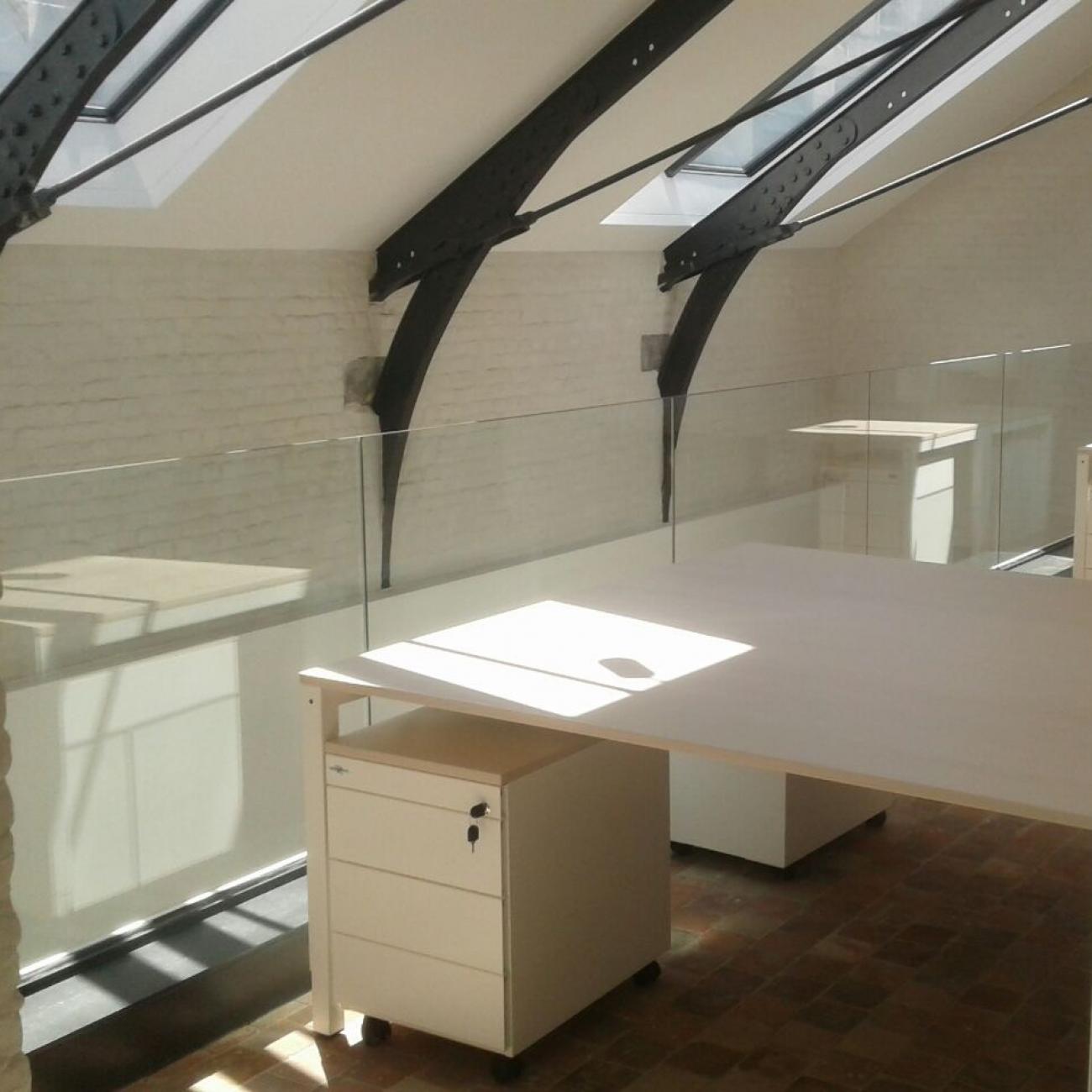 dakspanten + glazen balustrade