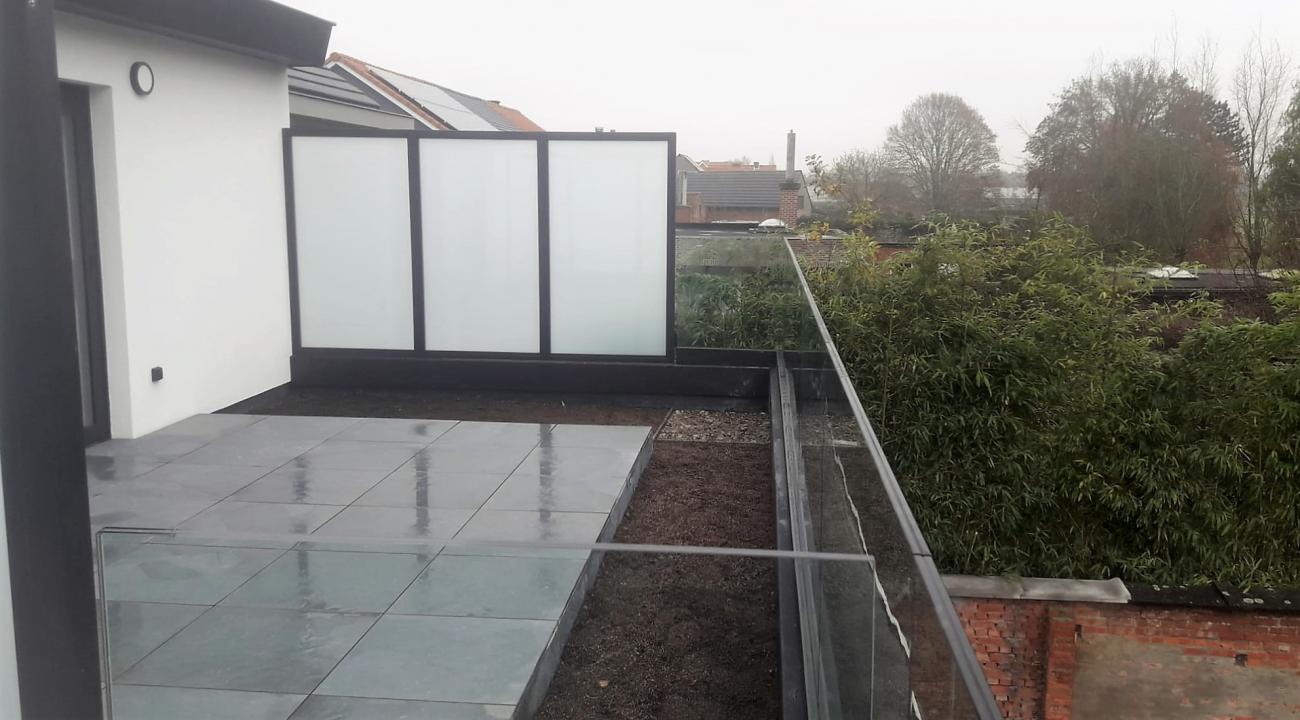 glazen terrasafscheiding