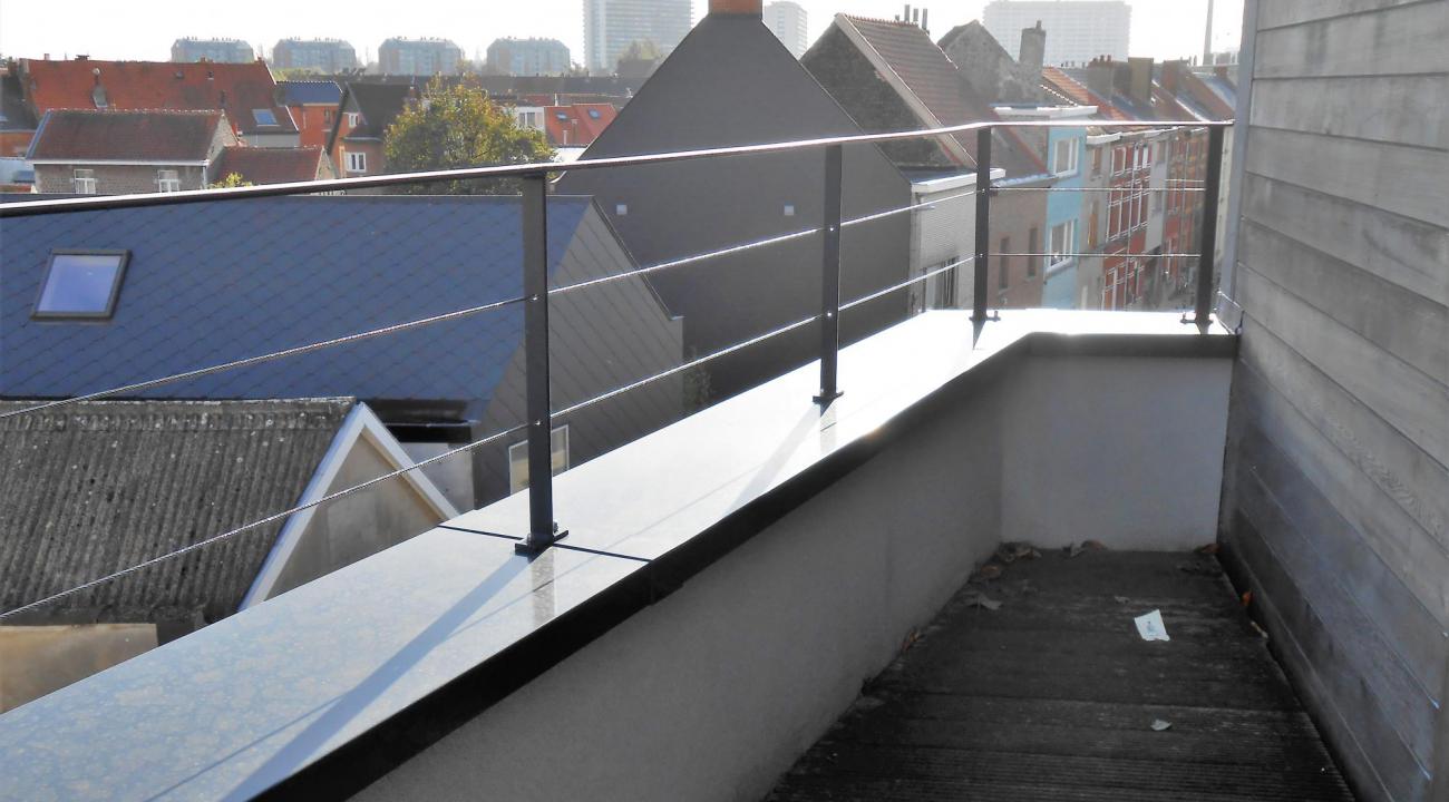 Inox leuning met inox draad